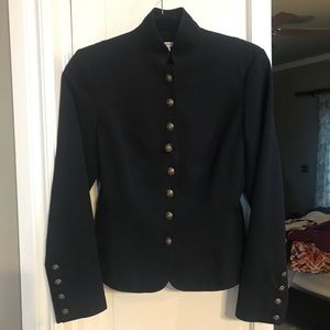 Georgiou Studio black blazer, SZ 2, gold buttons